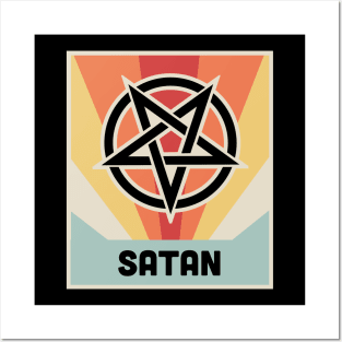 SATAN | Vintage Occult Pentagram Posters and Art